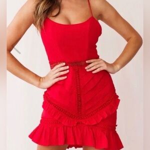 Selfie Leslie Red Midi Dress